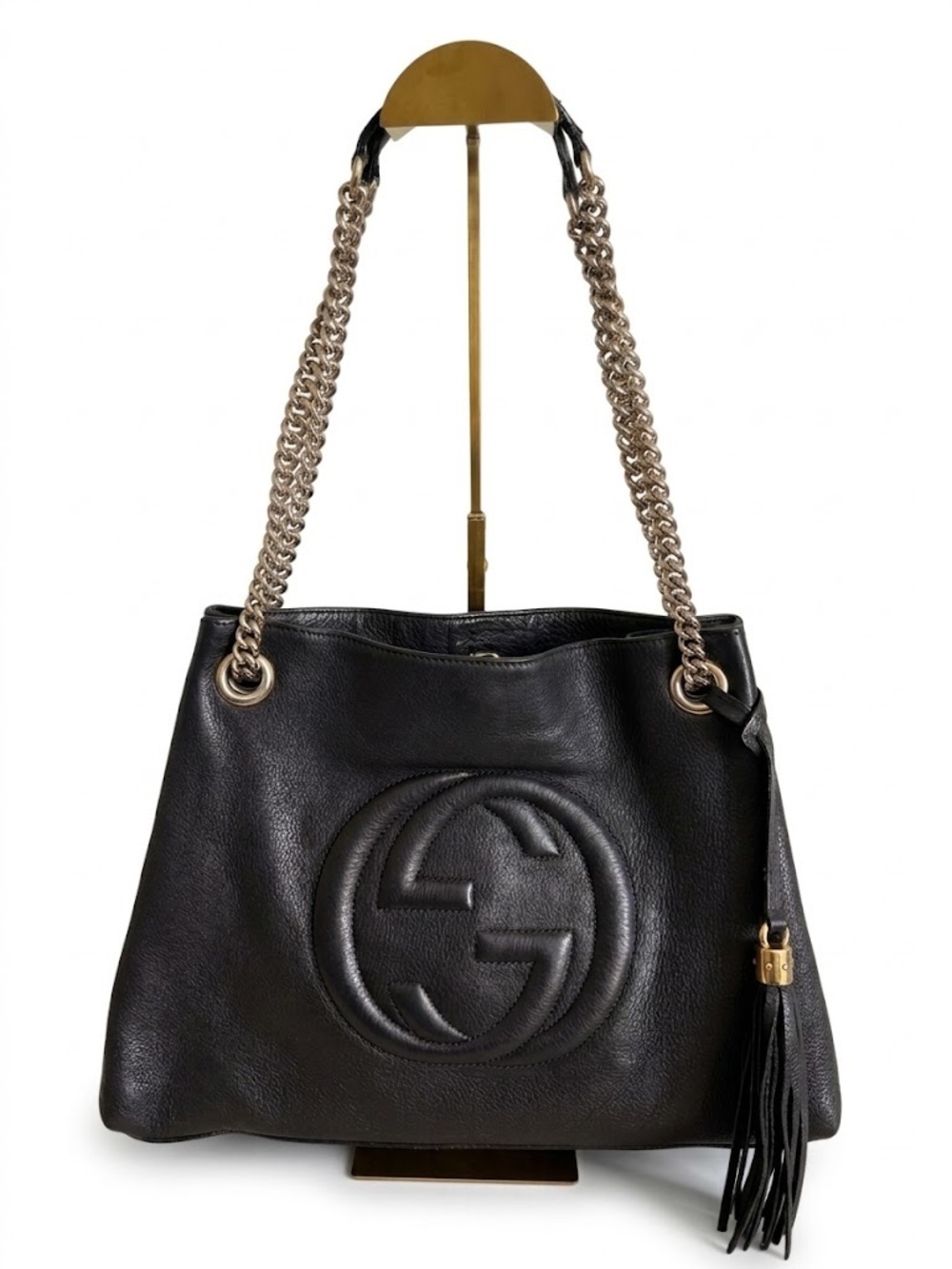 Gucci Soho Leather Shoulder Bag in Black